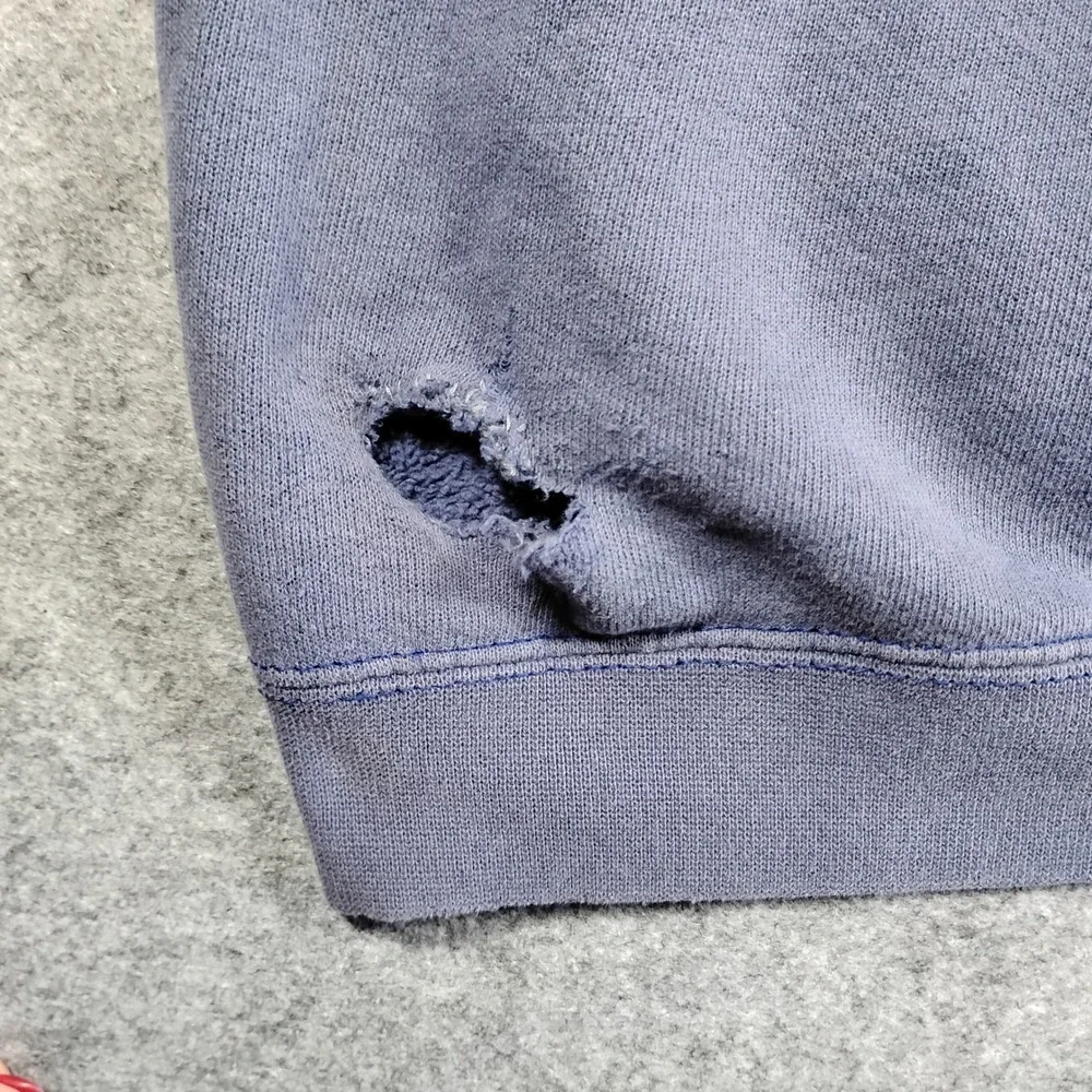 Vintage Nike Swoosh Crewneck Sweatshirt XL Blue Made‎ in USA 90s Distressed
